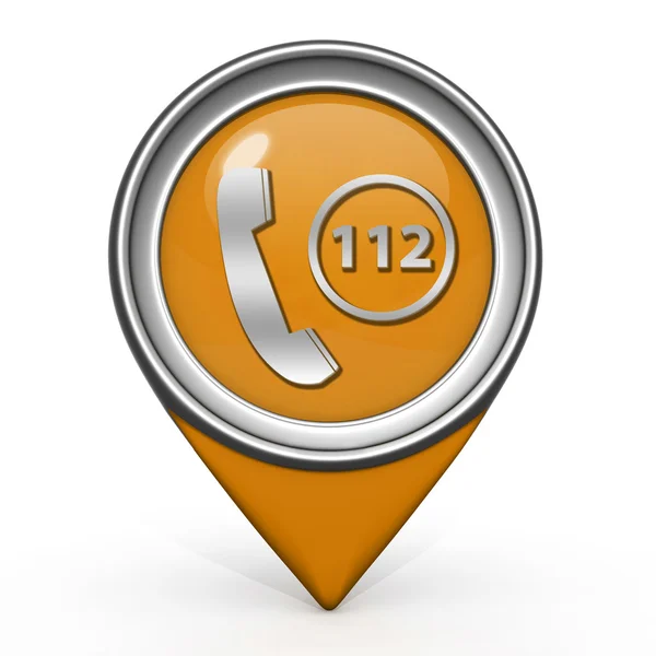 112 wskaźnik ikona na białym tle — Zdjęcie stockowe