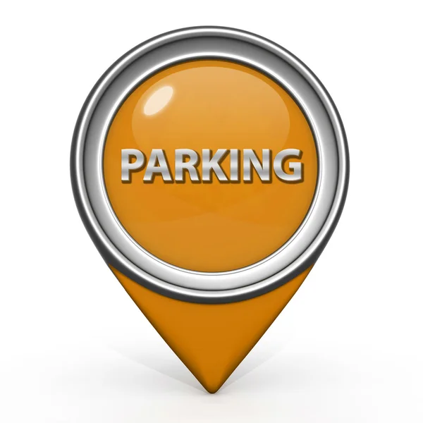 Parkolás mutató ikon fehér háttér — Stock Fotó