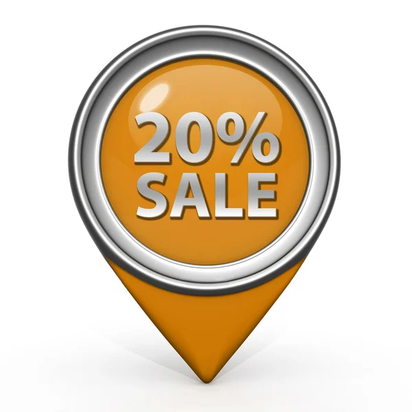 Sale twenty percent pointer icon on white background — Stock Photo, Image