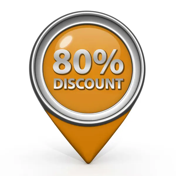 Discount eighty percent pointer icon on white background — Stock Photo, Image