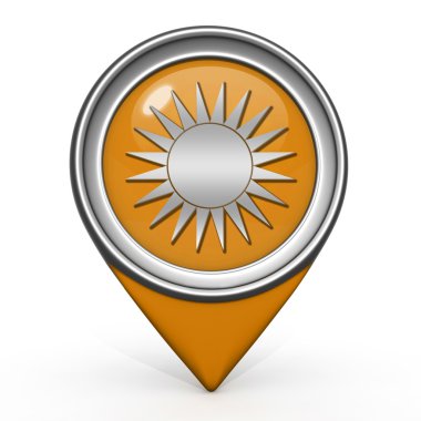 Güneş işaretçi simgesi beyaz arka plan üzerinde