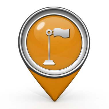 İşaretçi simgesi beyaz arka plan üzerinde bayrak