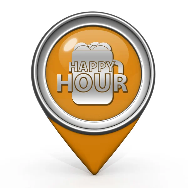 Happy Hour Zeiger-Symbol auf weißem Hintergrund — Stockfoto