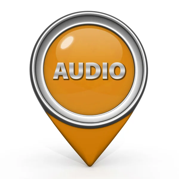 Audio-Zeiger-Symbol auf weißem Hintergrund — Stockfoto