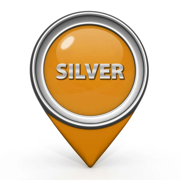 Silver pointer icon on white background — Stock Photo, Image