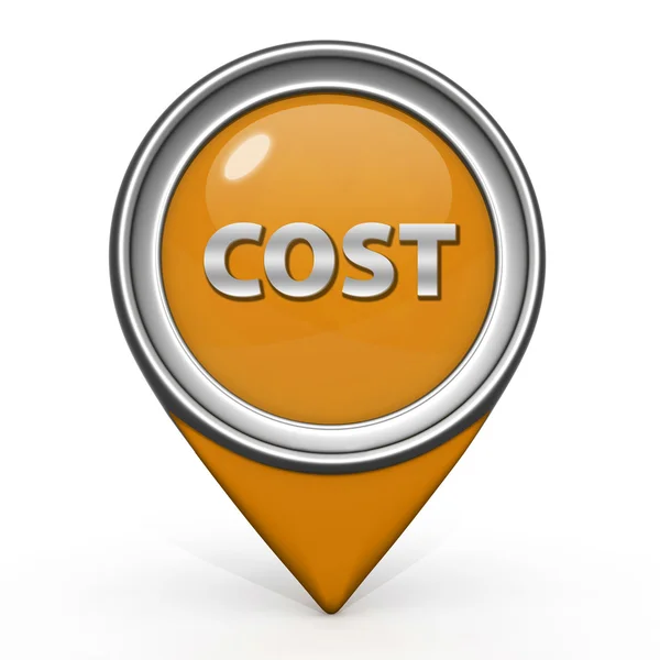 Icono de puntero de costo sobre fondo blanco —  Fotos de Stock