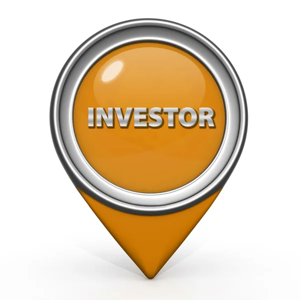 Yatırımcı işaretçi simgesi beyaz arka plan üzerinde — Stok fotoğraf