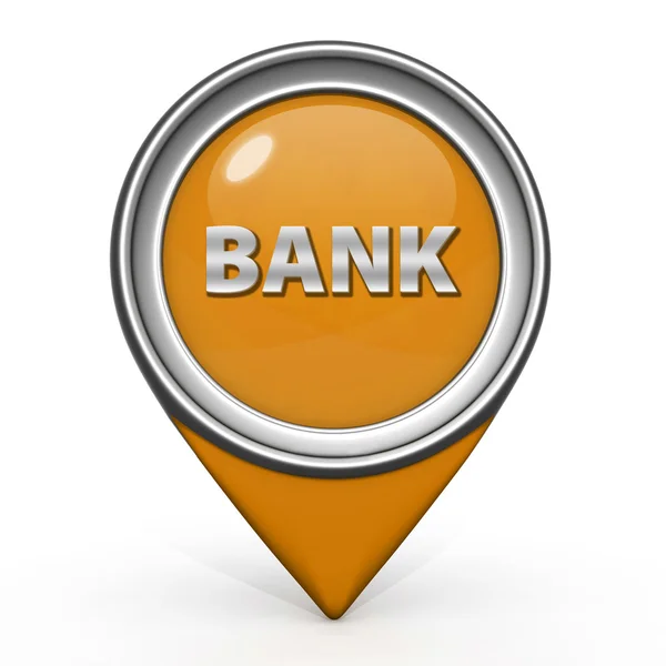 Icona puntatore banca su sfondo bianco — Foto Stock