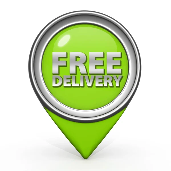 Free delivery pointer icon on white background — Stock Photo, Image