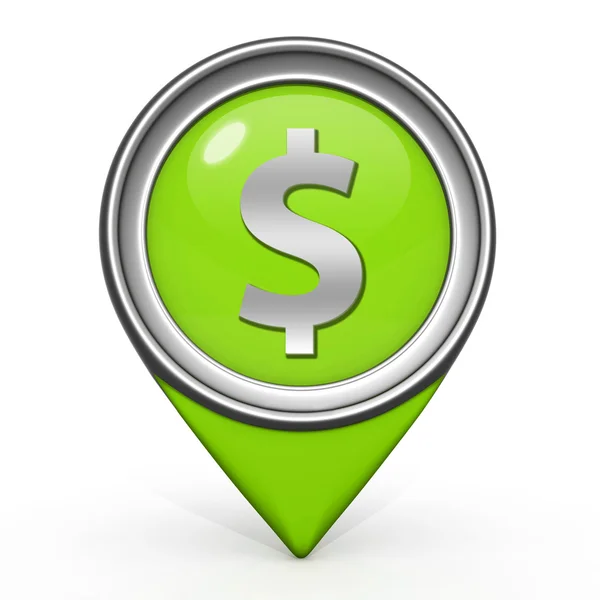Geld-Zeiger-Symbol auf weißem Hintergrund — Stockfoto