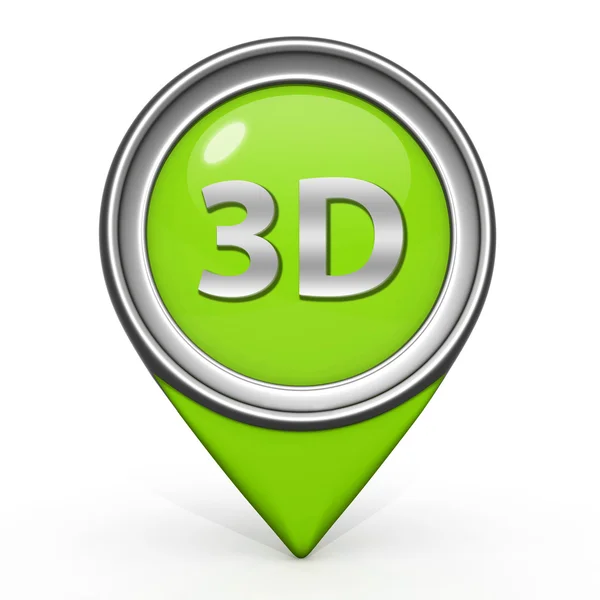 白色背景上的 3d 指针图标。 — 图库照片