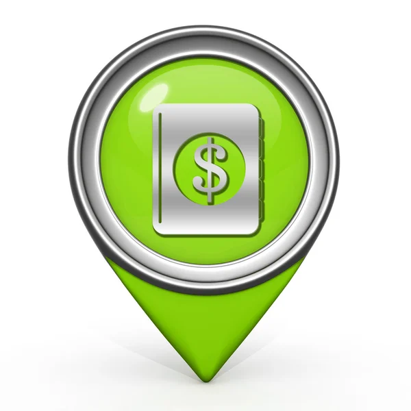 Dollar money book pointer icon on white background — Stock Photo, Image