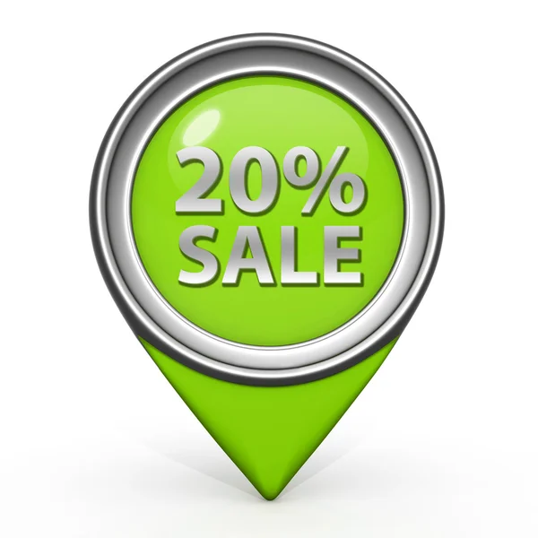 Sale twenty percent pointer icon on white background — Stock Photo, Image