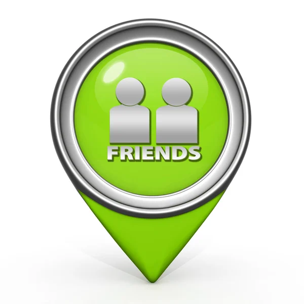 Przyjaciele wskaźnik ikona na białym tle — Zdjęcie stockowe