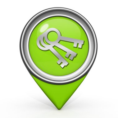 Beyaz arka plan üzerinde anahtar işaretçi simgesi