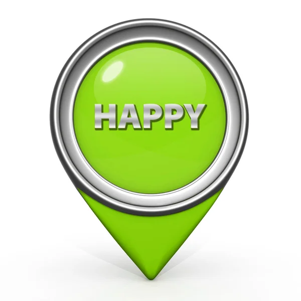 Happy pointer icon on white background — Stock Photo, Image