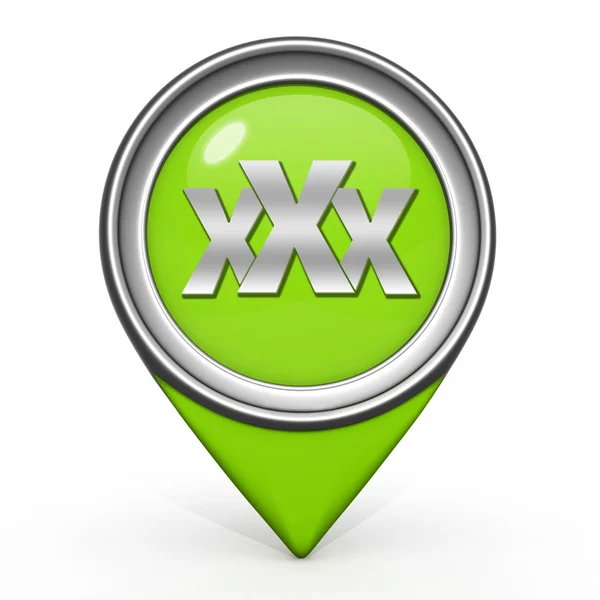 XXX ícone ponteiro no fundo branco — Fotografia de Stock