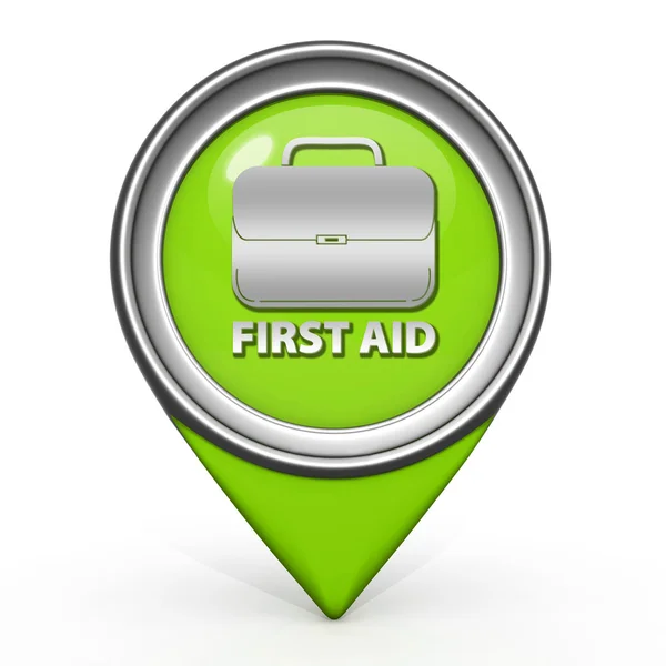 Erste-Hilfe-Zeiger auf weißem Hintergrund — Stockfoto