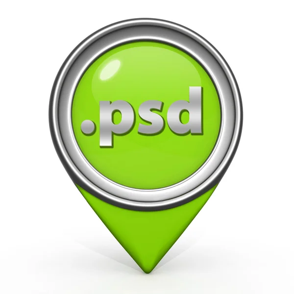 .psd-Zeiger-Symbol auf weißem Hintergrund — Stockfoto