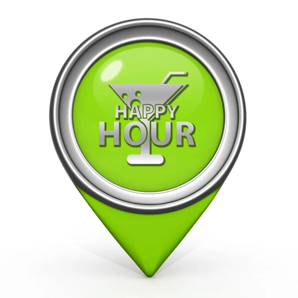 Happy hour muisaanwijzer op witte achtergrond — Stockfoto