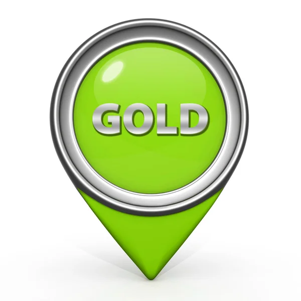 Gold pointer icon on white background — Stock Photo, Image