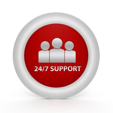 Beyaz arka plan üzerinde dairesel simge desteği