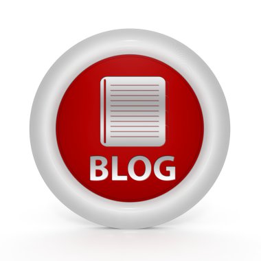 Beyaz arka plan üzerinde blog dairesel simgesi
