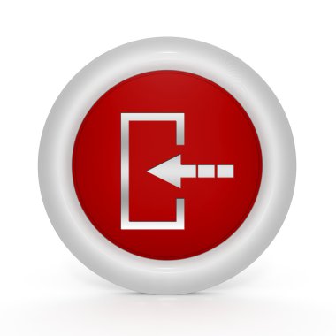 beyaz zemin üzerinde giriş dairesel simgesi