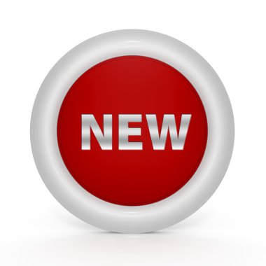 Beyaz arka plan üzerinde yeni dairesel simgesi