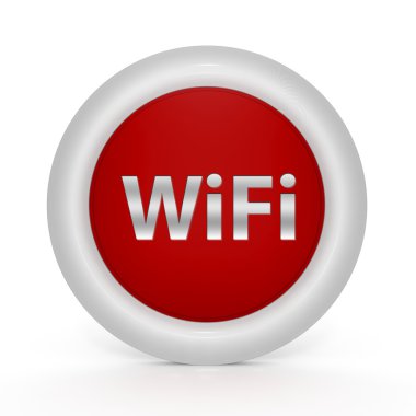 beyaz zemin üzerinde WiFi dairesel simgesi