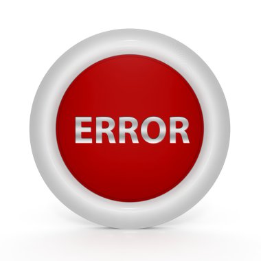 dairesel hata simgesi beyaz zemin üzerine