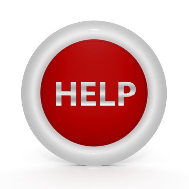 beyaz zemin üzerinde dairesel simgesi yardım