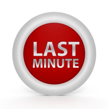 Son dakika dairesel simgesi beyaz arka plan üzerinde