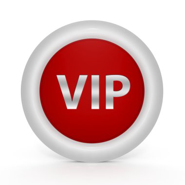 VIP dairesel simgesi beyaz arka plan üzerinde