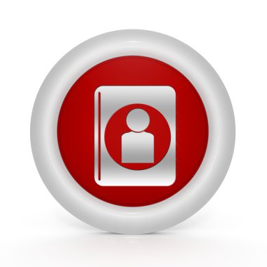 Beyaz arka plan üzerinde profil dairesel simgesi