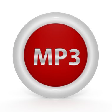 Beyaz arka planda MP3 dairesel simgesi