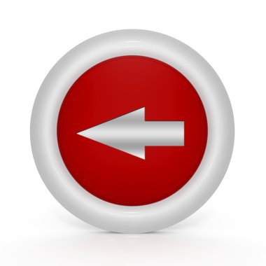 Beyaz arka plan üzerinde dairesel simgesini sol ok