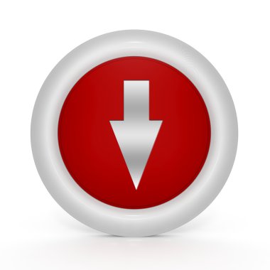 Beyaz arka plan üzerinde ok dairesel simgesi