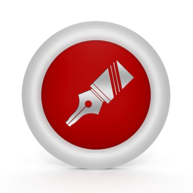 Beyaz zemin üzerine kalem dairesel simgesi