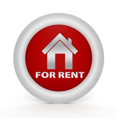 Kira dairesel simgesi beyaz arka plan üzerinde