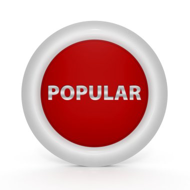 Beyaz arka plan üzerinde popüler dairesel simgesi