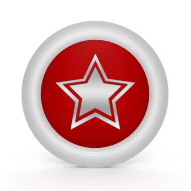 Beyaz arka plan üzerinde yıldız dairesel simgesi