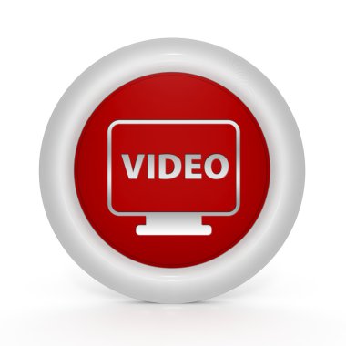 beyaz zemin üzerinde video dairesel simgesi