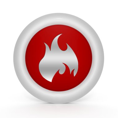 Beyaz arka plan üzerinde dairesel simgesi ateş