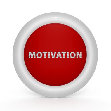 Motivasyon dairesel simgesi beyaz arka plan üzerinde