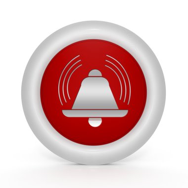 Alarm dairesel simgesi beyaz zemin üzerine