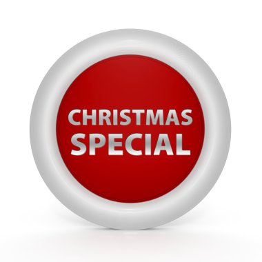 Beyaz arka plan Noel özel dairesel simgesine