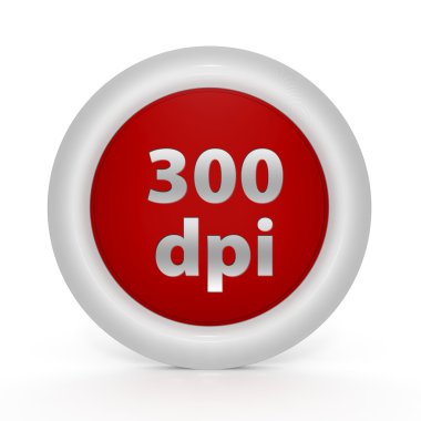 Beyaz arka plan üzerinde 300 dpi dairesel simgesi
