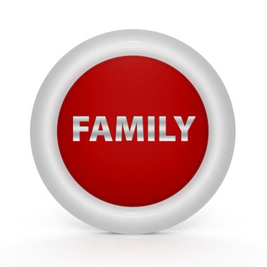Beyaz arka plan üzerinde aile dairesel simgesi
