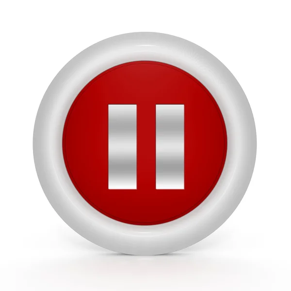 Pausa icono circular sobre fondo blanco — Foto de Stock